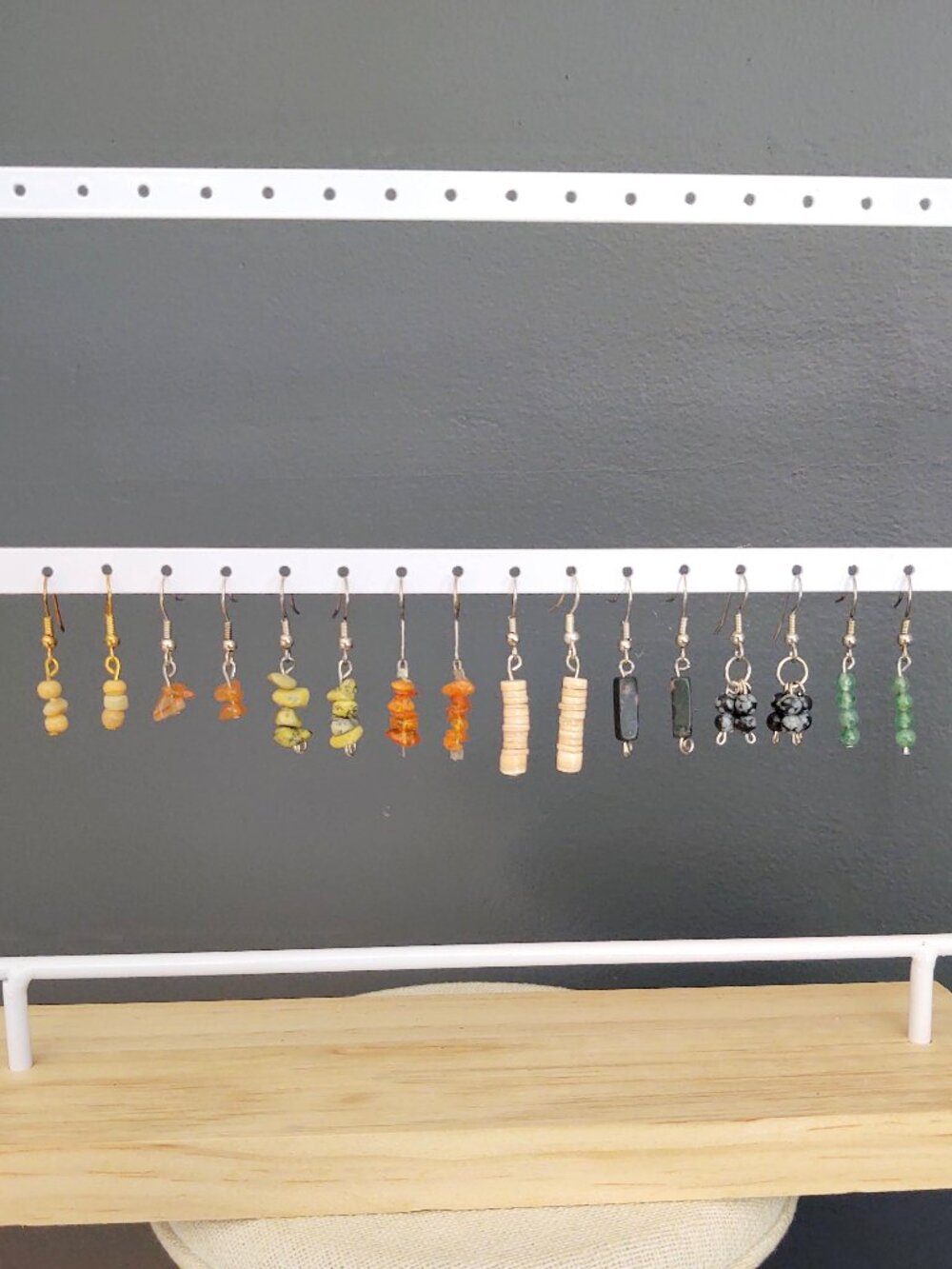 8 pair bundle of stone and glass small earrings